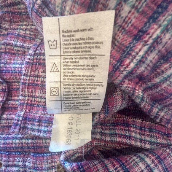 CARHARTT Women’s Flannel Purple and Pink Plaid Button Down Long Sleeve Shirt S - Picture 6 of 10